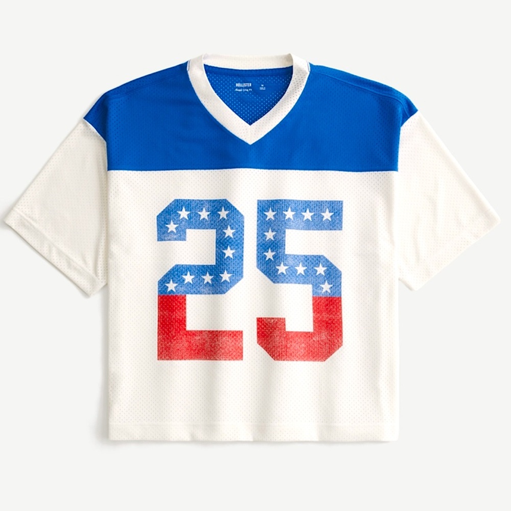 Hollister Red/White/Blue Mesh Jersey